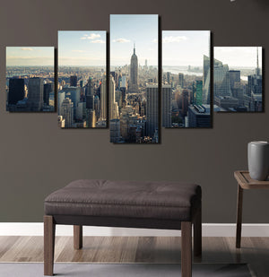 5 Panel New York Empire State Building Landscape Canvas Prints-077 (4)