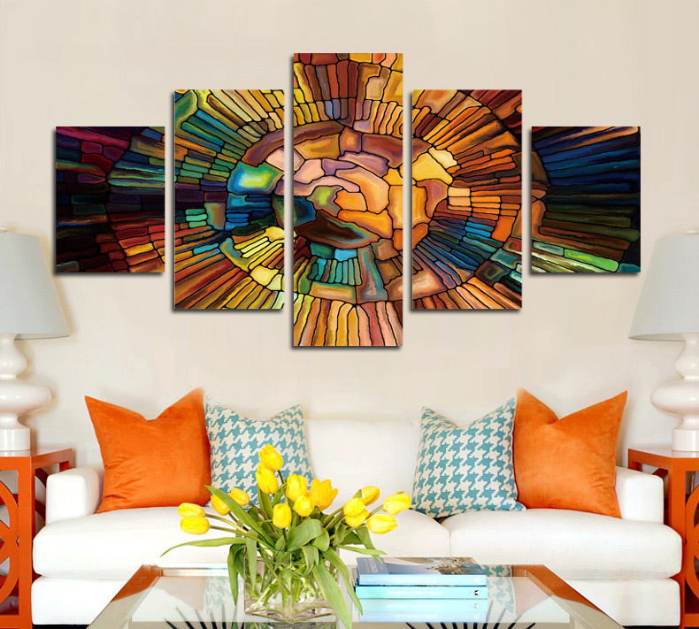 5 Panel Occult Symbol Painting Canvas Prints Wall Art-055 (2)