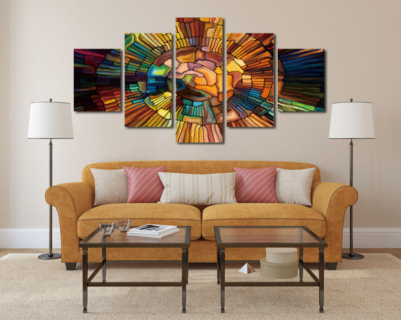 5 Panel Occult Symbol Painting Canvas Prints Wall Art-055 (5)