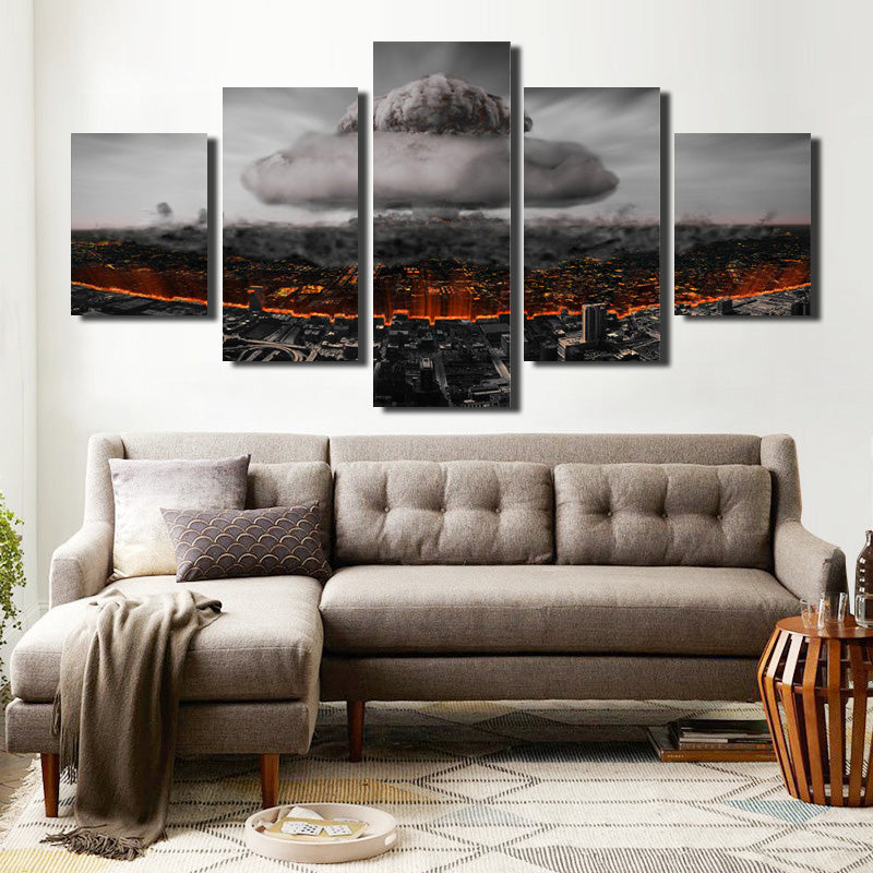 5 Panel Poster City Nuclear Explosion Print Picture-064 (2)