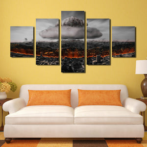 5 Panel Poster City Nuclear Explosion Print Picture-064 (3)