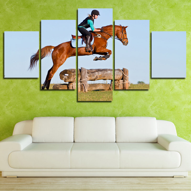 5 Panel Poster Horse Riding HD Canvas Print Painting Art Wall Decor-134 (3)