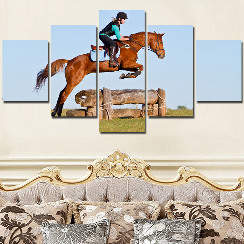 5 Panel Poster Horse Riding HD Canvas Print Painting Art Wall Decor-134 (4)