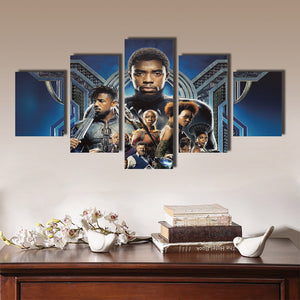 5 Panel Poster Print Picture Black Panther Canvas Wall Art Painting-060 (2)
