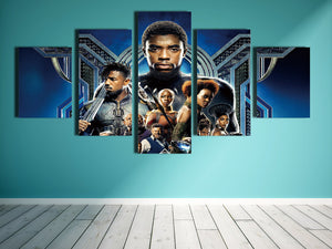 5 Panel Poster Print Picture Black Panther Canvas Wall Art Painting-060 (5)