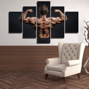 5 Panel Power Bodybuilder Fitness Motivational Art Canvas Prints Decor-095 (1)