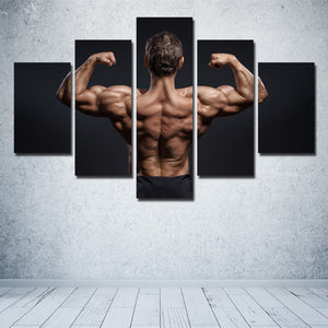 5 Panel Power Bodybuilder Fitness Motivational Art Canvas Prints Decor-095 (2)