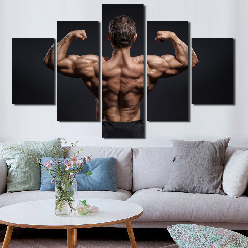 5 Panel Power Bodybuilder Fitness Motivational Art Canvas Prints Decor-095 (3)
