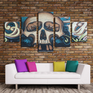 5 Panel Skull Skeleton Canvas Painting Prints-036 (5)