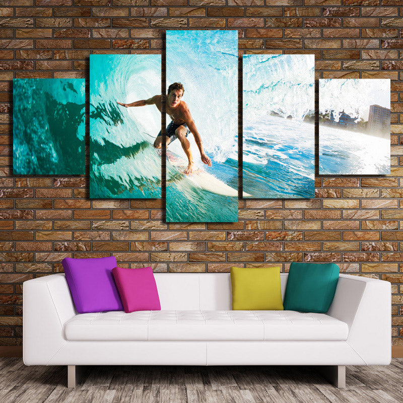 5 Panel Surfer Canvas Painting Print Picture Wall Art-106 (2)