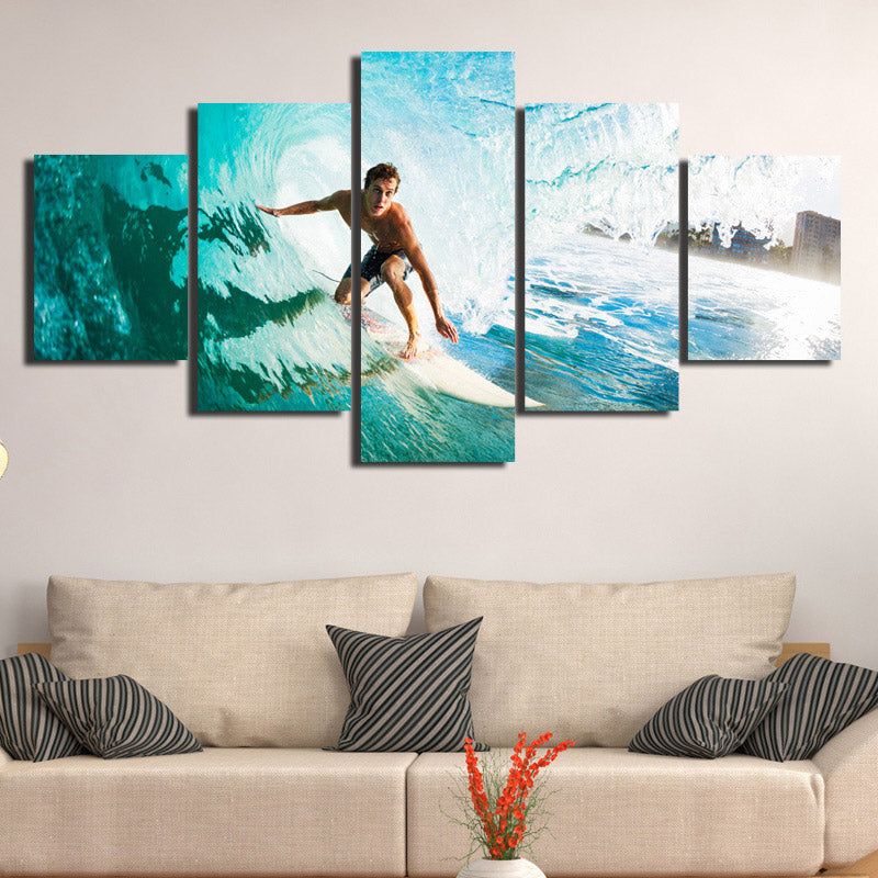 5 Panel Surfer Canvas Painting Print Picture Wall Art-106 (3)