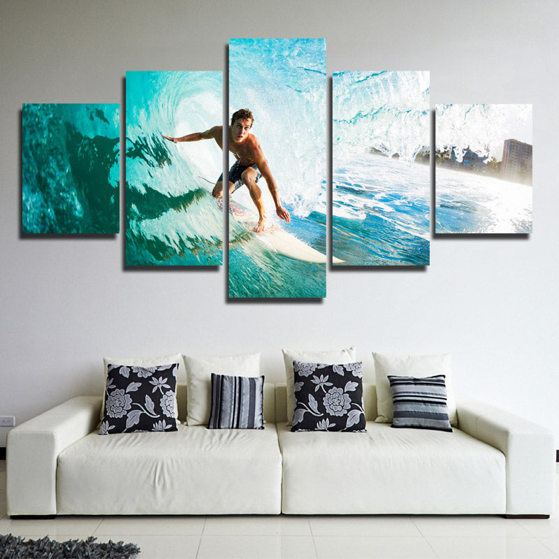 5 Panel Surfer Canvas Painting Print Picture Wall Art-106 (4)