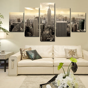 5 Piece Empire State Building Cityscape Canvas Poster Prints Picture Painting Art-088 (3)