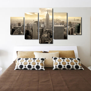 5 Piece Empire State Building Cityscape Canvas Poster Prints Picture Painting Art-088 (4)