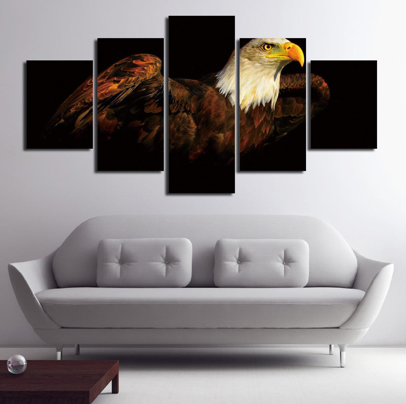 5 Piece The Bald Eagle Canvas Prints Painting-070 (1)
