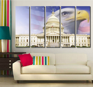 American Flag White House Bald Eagle Canvas Prints-076 (3)