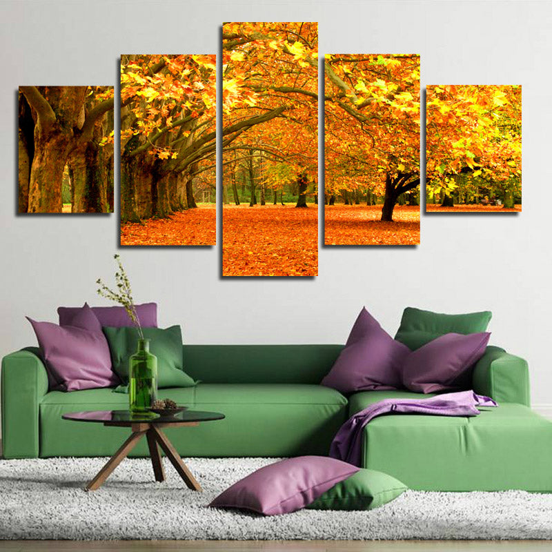 Autumn Park Tree Landscape Canvas Prints 5 Piece Mordern Wall Art-100 (1)