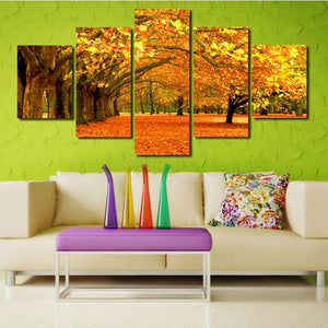 Autumn Park Tree Landscape Canvas Prints 5 Piece Mordern Wall Art-100 (2)