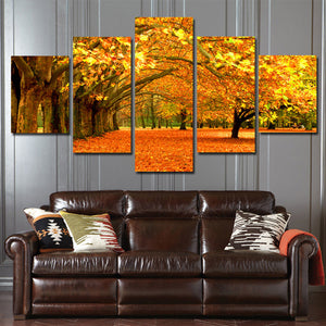 Autumn Park Tree Landscape Canvas Prints 5 Piece Mordern Wall Art-100 (4)