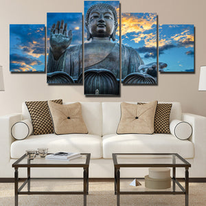 Budda Canvas Prints 5 Panel Modern Landscape Decor-112 (1)