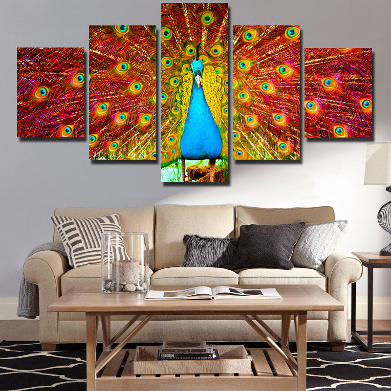 Canvas Prints Home Decor Painting 5 Panel Peacock Animal Wall Art-113 (2)