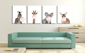 Chewing Gum Animal Hippie Kangaroo Zebra Koala Canvas Art Print-018 (4)