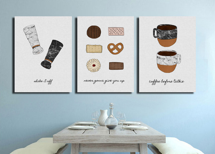 Cookies and Coffee Oil Painting Art Canvas Prints-010 (3)