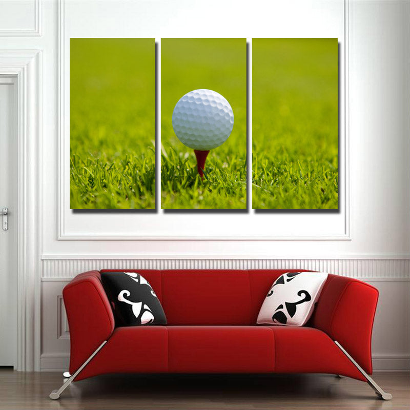  Golf Ball at Start 3 Panel Modern Canvas Picture Print Wall Art Decor-120 (2)