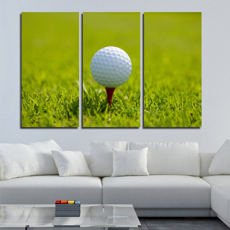  Golf Ball at Start 3 Panel Modern Canvas Picture Print Wall Art Decor-120 (4)
