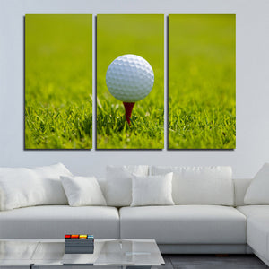  Golf Ball at Start 3 Panel Modern Canvas Picture Print Wall Art Decor-120 (4)