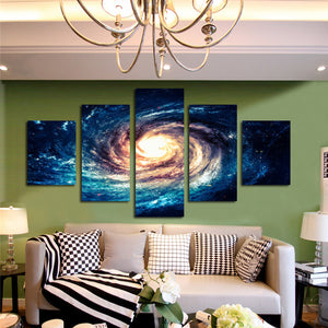 Modern 5 Panel Canvas Painting Universe Galaxy Picture Prints-065 (3)