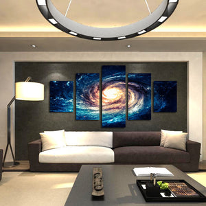 Modern 5 Panel Canvas Painting Universe Galaxy Picture Prints-065 (4)
