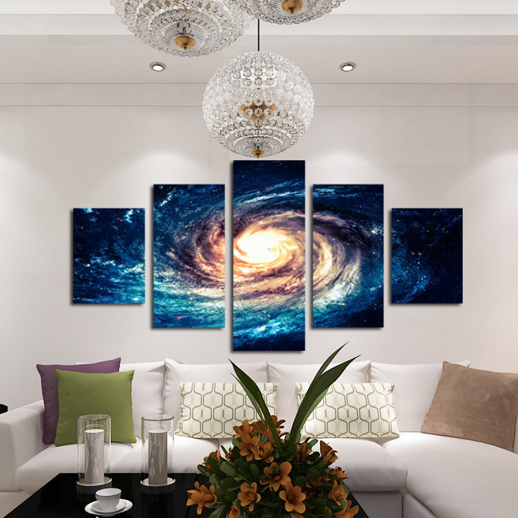 Modern 5 Panel Canvas Painting Universe Galaxy Picture Prints-065 (5)