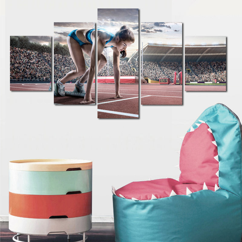 Prepare Running Woman 5 Panel Runway Canvas Art Prints-102 (1)