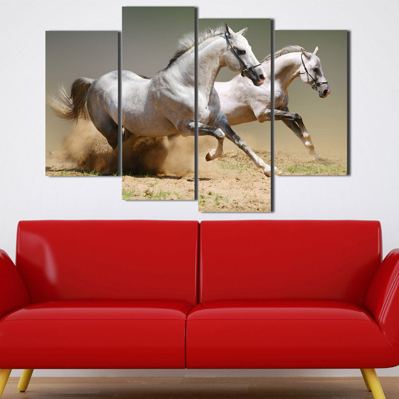 Running Horse Picture 4 Panel Animal Canvas Print Poster Wall Decor Art-135 (2)