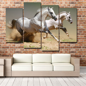 Running Horse Picture 4 Panel Animal Canvas Print Poster Wall Decor Art-135 (3)
