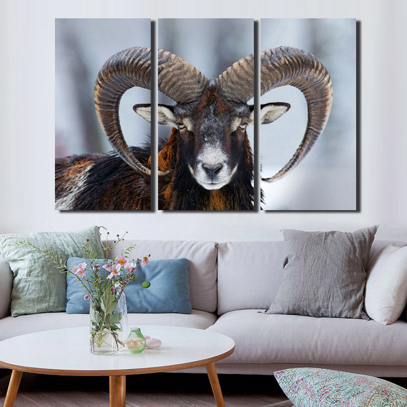 Wild Sheep Wall Art Print Picture 3 Panel Animal Canvas Painting Decor-117 (3)