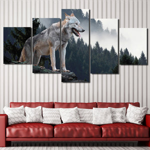 Wolf Hunting Poster 5 Piece Canvas Print Animal Picture-110 (4)